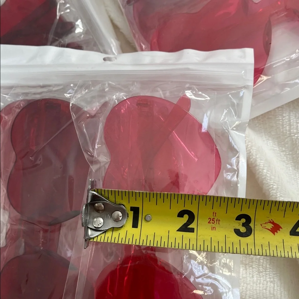 Heart-Shaped Red pink Sunglasses set of 12 new rimless party favors NWT